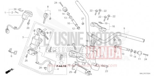 HANDLE PIPE/TOP BRIDGE NC750XAL de 2020